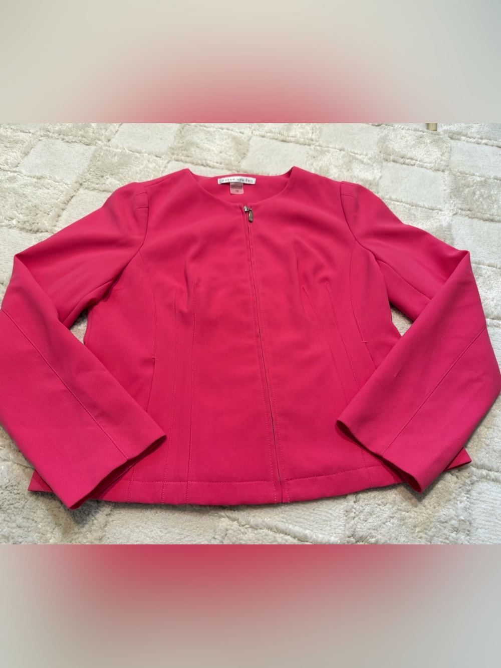 Peter Nygård Hot Pink Zip-Front Jacket Size 10